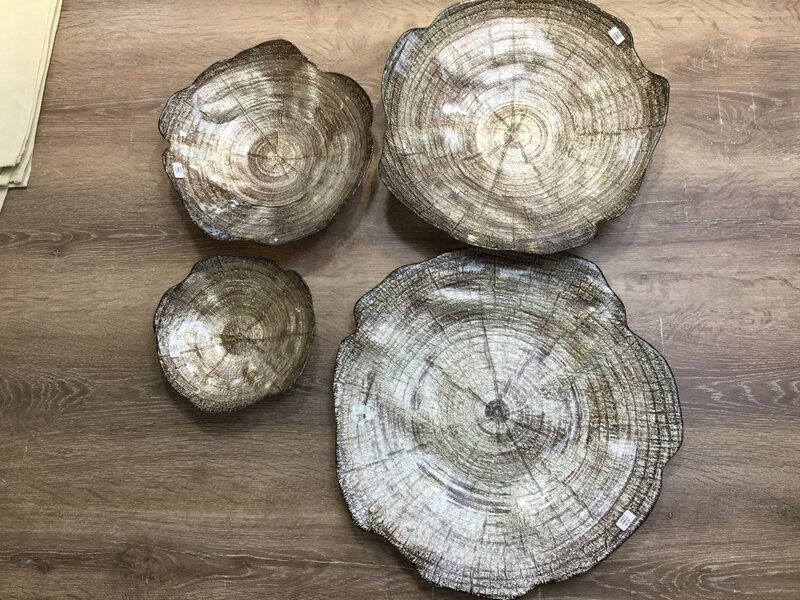 SZKLANA MISA DEKORACYJNA PARI (02) 30 X 28 X 6 CM BRĄZOWY