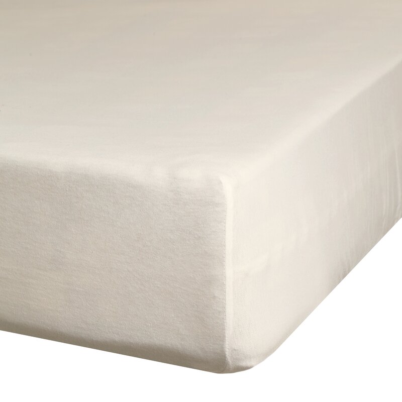 Prześcieradło z gumką jersey D91 beżowe 240 X 220 X 30 cm – miękkie i elastyczne