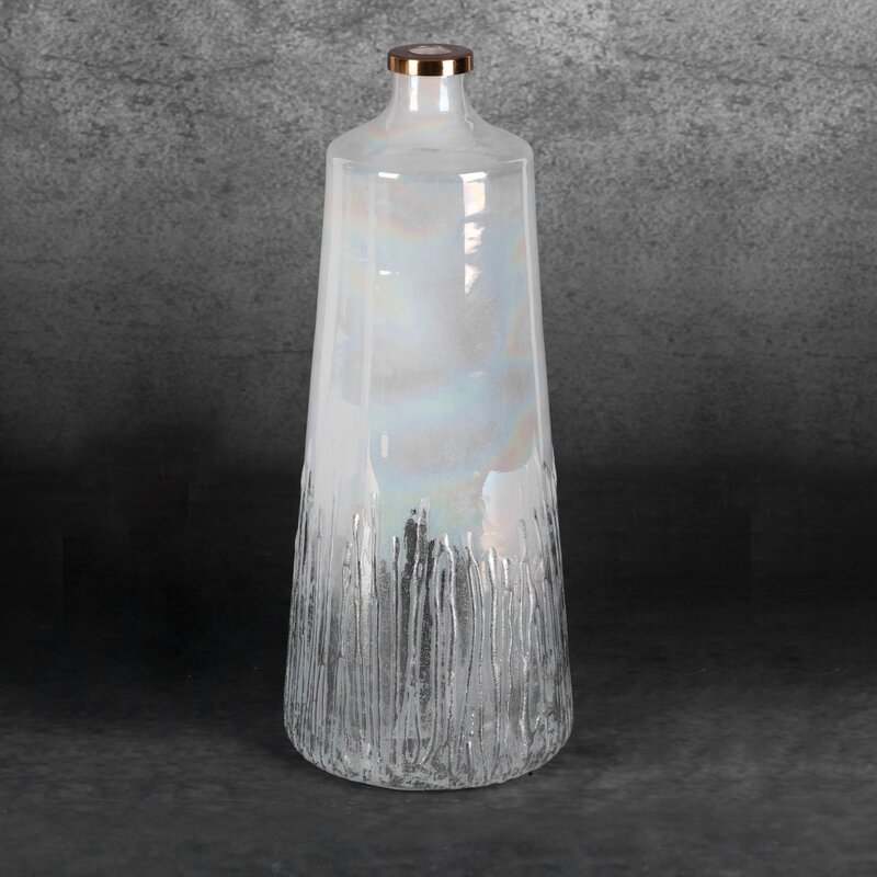 Wazon szklany Aden kremowy fi 19 x 43 cm – na susze i kwiaty