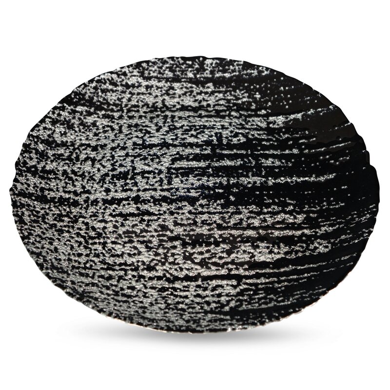 SZKLANA PATERA DEKORACYJNA ADELA (02) FI 28 X 2 CM CZARNY