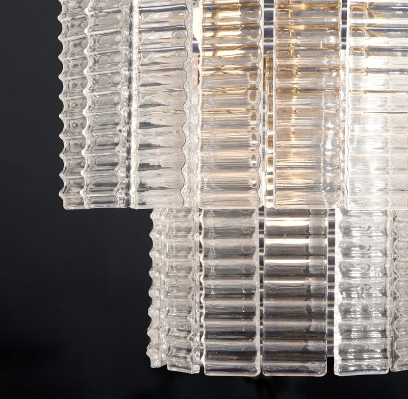 Lampa wisząca Dalia złota fi 32 X 40 cm – z kloszami ze szkła