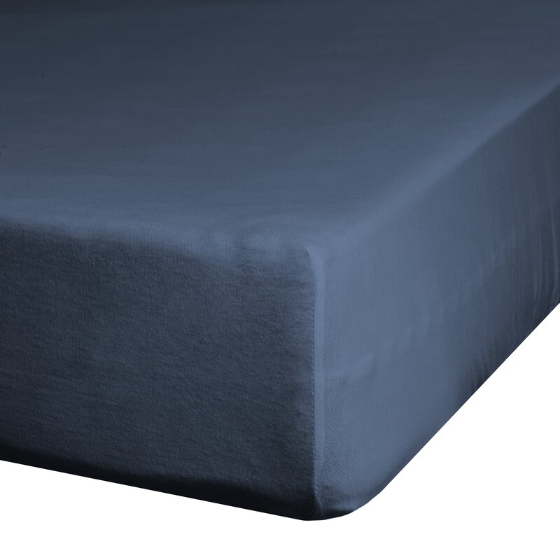 Prześcieradło jersey granatowe 180 x 200 x 30 cm – idealne na co dzień