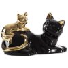 Figurka ceramiczna Cat czarna 20 x 11 x 12 cm – elegancki dodatek