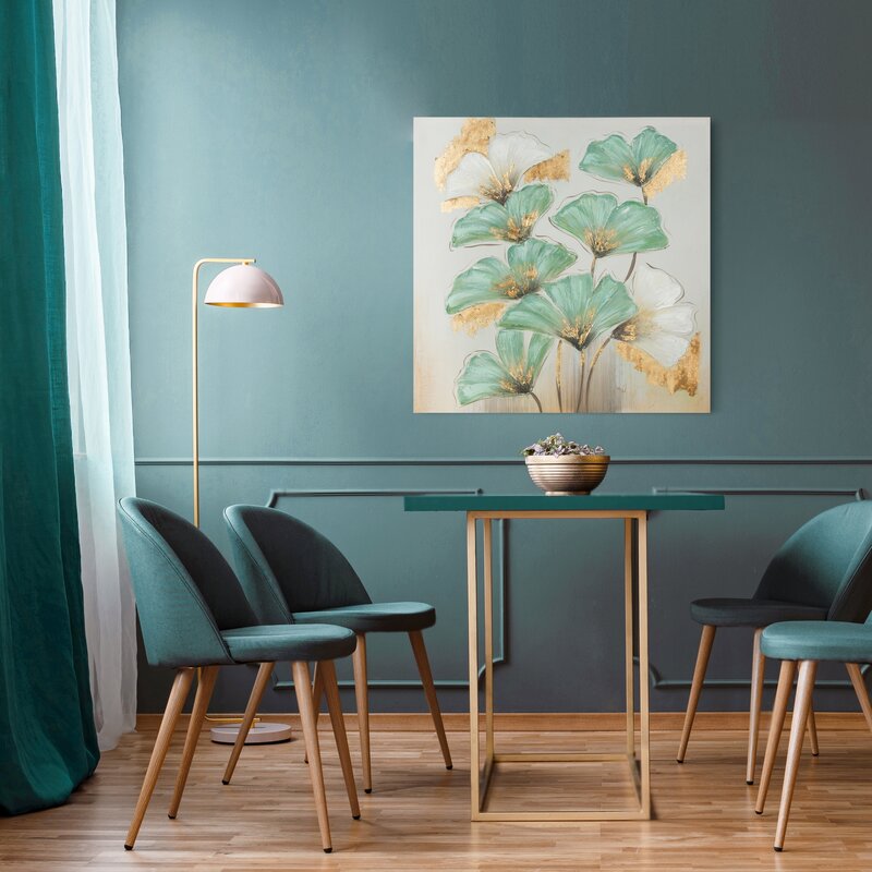OBRAZ 582B 60 X 60 CM TURKUSOWY