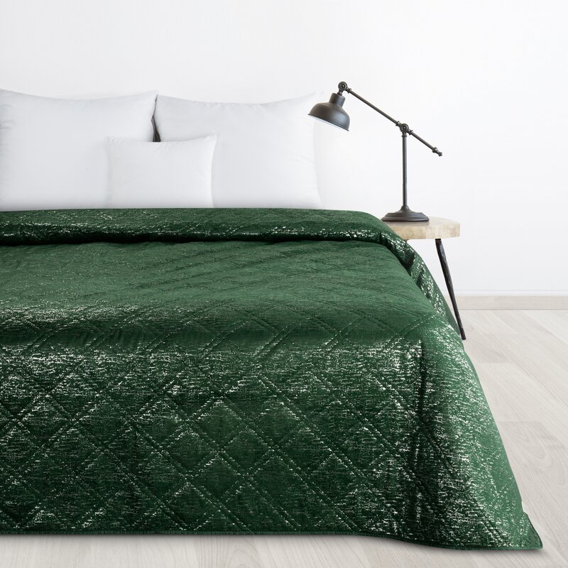 Narzuta welurowa D91 Luiz zielona 170 x 210 cm – wprowadza blask
