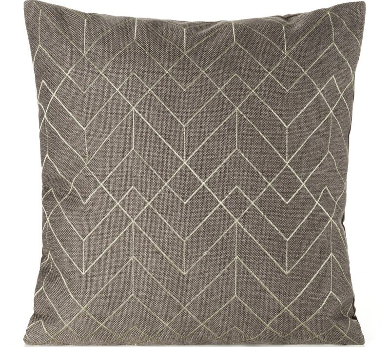 Poszewka Mila 01 ciemnobeżowa 45 x 45 cm – z eleganckim haftem