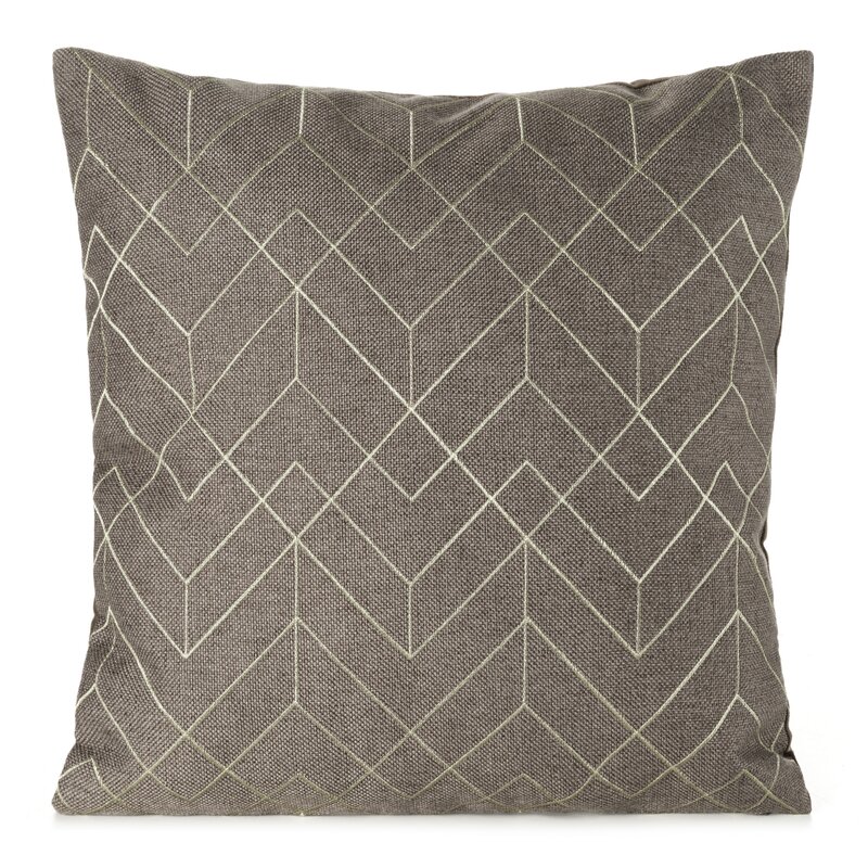 Poszewka Mila 01 ciemnobeżowa 45 x 45 cm – z eleganckim haftem