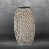 Wazon ceramiczny Moli srebrny 16 x 12 x 27 cm – na suszone kwiaty