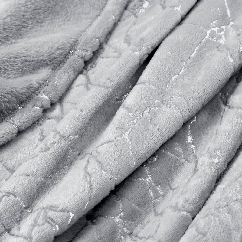 Koc D91 Glamo marmurkowy srebrny 150 X 200 cm – miękki w dotyku