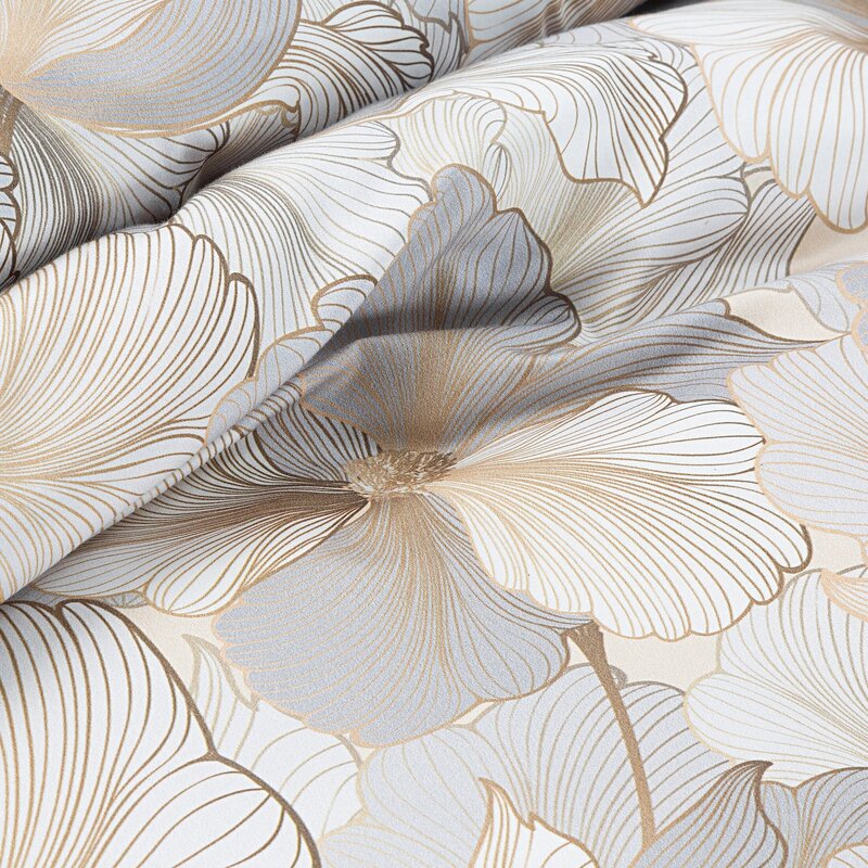 Pościel satynowa Elmira jasnoszara 160 x 200 cm – 100% bawełna