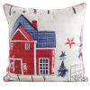 Poszewka świąteczna biała 45 x 45 cm – welwetowa i elegancka