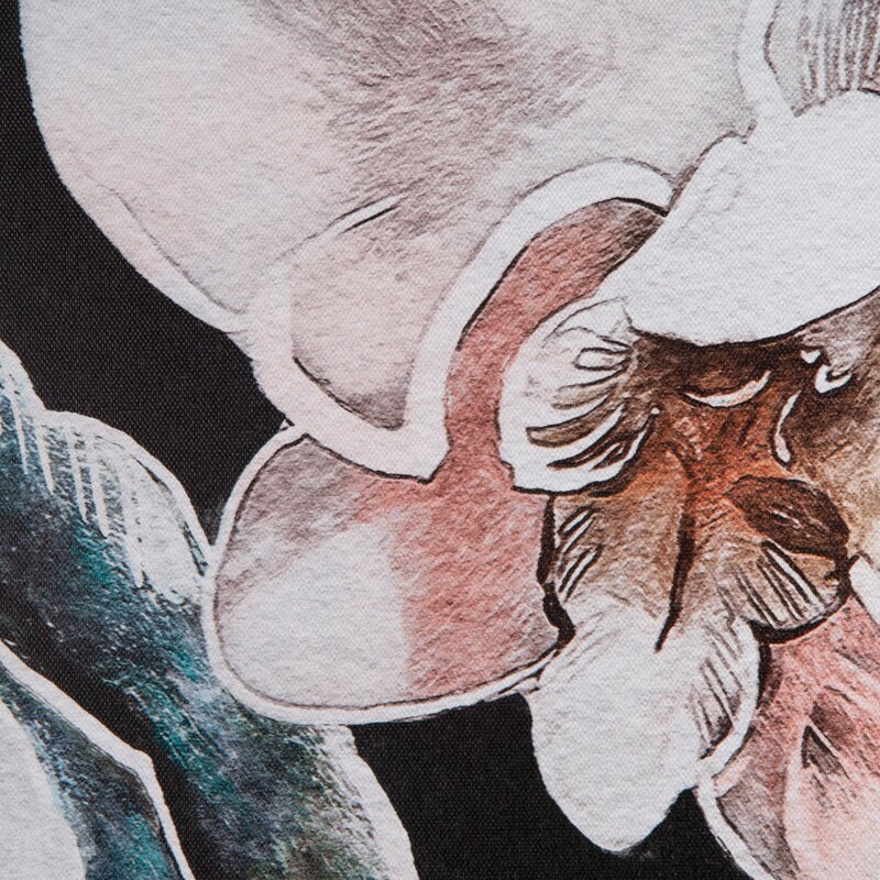 Obraz ręcznie malowany kwiatowy czarny 50 X 70 cm – wzbogaci każde wnętrze