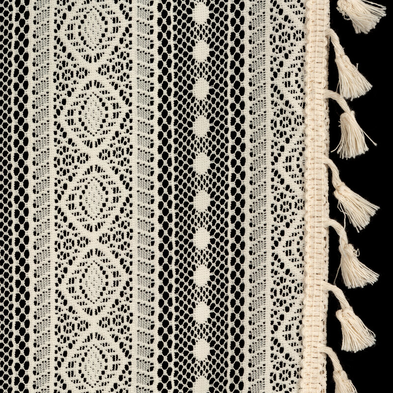 Zasłona gotowa Adora jasnobeżowa 140 X 270 cm – ze stylowymi frędzlami