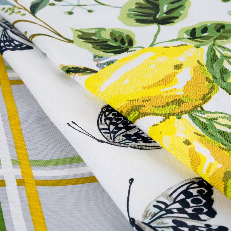 Komplet ściereczek kuchennych 3szt 50x75 cm bawełniany kolor naturalny, żółty 200 g/m2 LEMON – wniesie świeżość