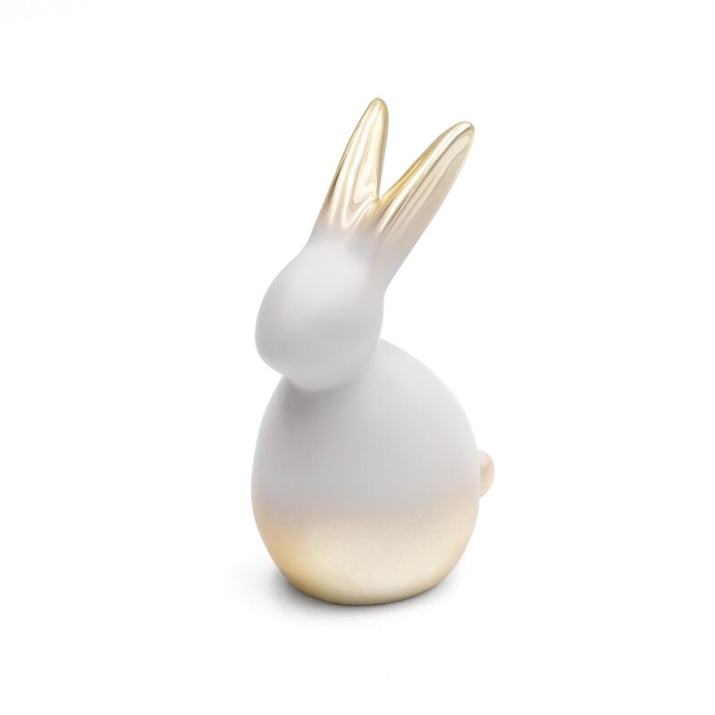 Figurka zająca wielkanocnego kremowa 10x7x17 cm – ozdoba świątecznego stołu