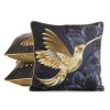 Poszewka Velvet z kolibrem czarna 45X45 – z motywem kolibra