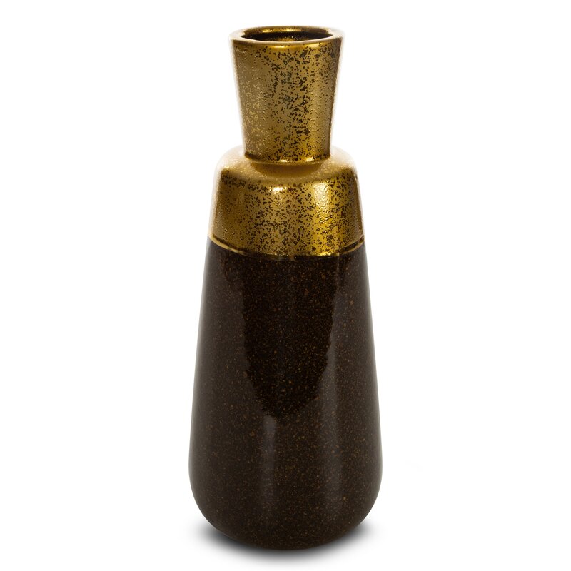 Wazon ceramiczny Theo (01) czarny O 16 x 39 cm – na suszone kwiaty
