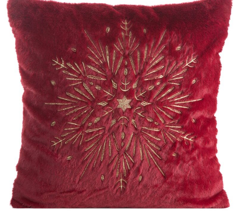 Poszewka dekoracyjna Boże Narodzenie bordowa 45 x 45 cm – idealna na święta