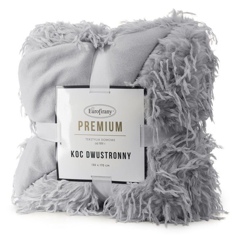Koc włochacz srebrny 130 x 170 cm – wprowadza przytulność
