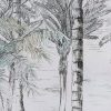 Obraz ręcznie malowany palmy szary 45 X 60 X 2.5 CM – egzotyczny akcent