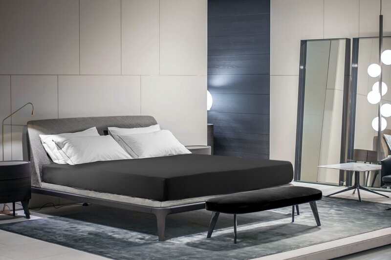 Prześcieradło jersey czarne 140 x 200 x 30 cm – miękkie i trwałe