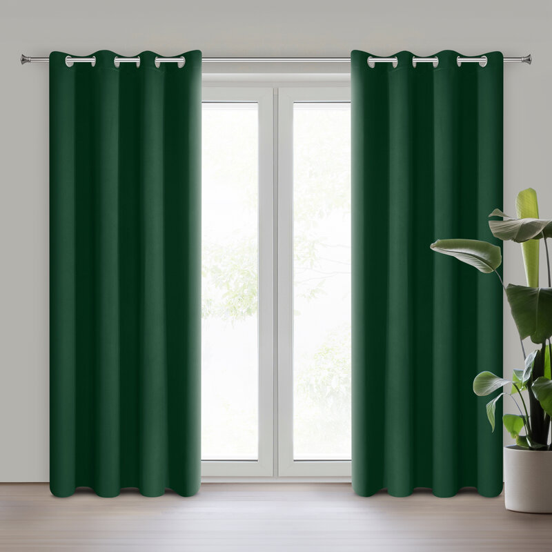 Zasłona gotowa Logan ciemnozielona 135 X 250 CM – skutecznie zaciemniająca