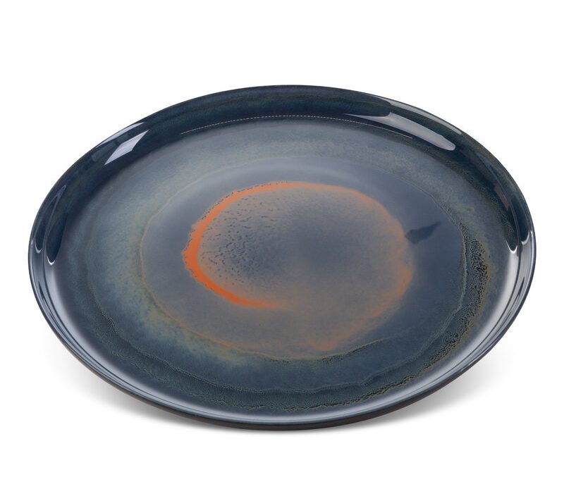Patera szklana Eva 02 zielona fi 28 x 2 cm – stylowa ozdoba stołu