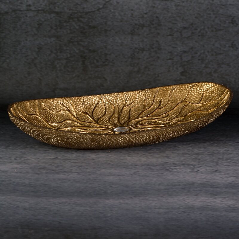 Patera dekoracyjna Kiara złota 38 x 18 x 6 cm – doda blasku wnętrzu
