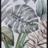 Obraz ręcznie malowany z motywem liści szary 60 X 80 cm – doda naturalny urok