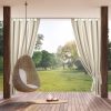 Zasłona gotowa na szelkach Garden jasnobeżowa 155 x 220 cm – prywatność i cień