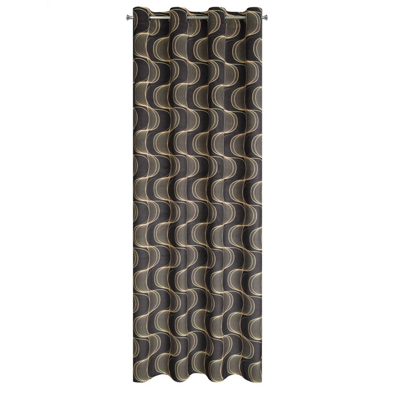Zasłona gotowa Pola czarna 140 X 250 cm – welwetowa, przytulny klimat