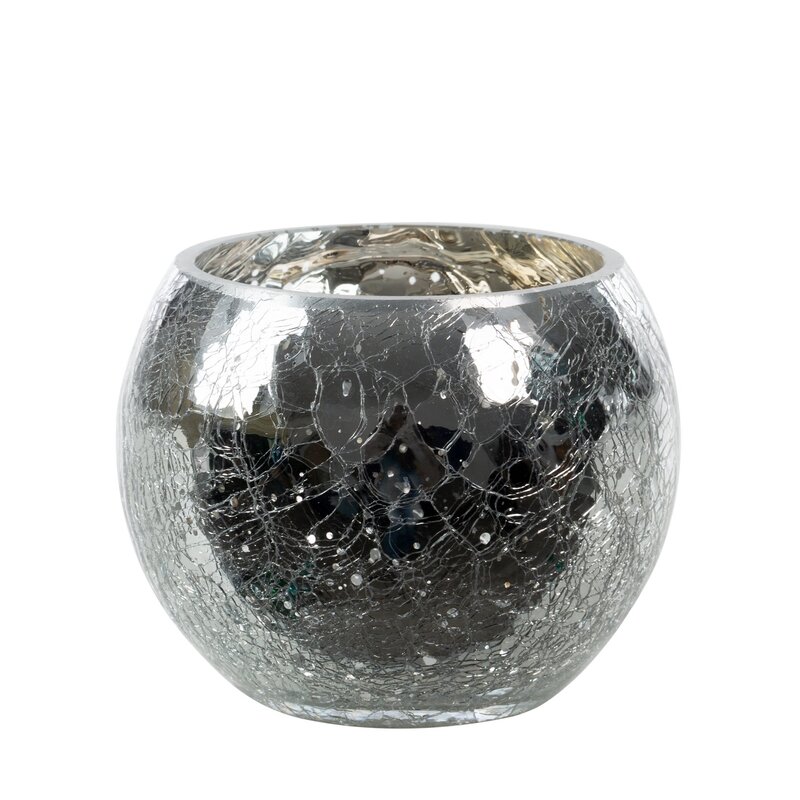 SZKLANY ŚWIECZNIK DEKORACYJNY VERRE1 (2) FI 10 X 8 CM BIAŁY