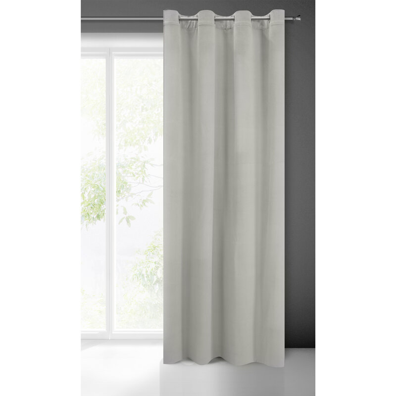 Zasłona gotowa Milo szara 140 X 250 cm – miękka welwetowa