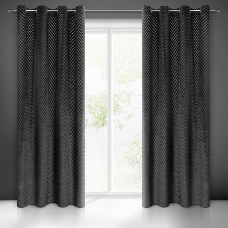 Zasłona gotowa Lussi czarna 140 X 250 CM – zapewnia prywatność