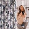 Zasłona gotowa Lilia na taśmie biała 140 X 270 cm – z kwiatowym nadrukiem