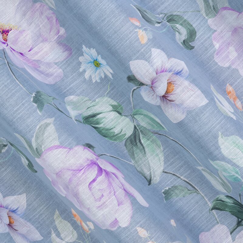 Zasłona gotowa Flora popielata 140 x 250 cm – subtelnie filtruje światło