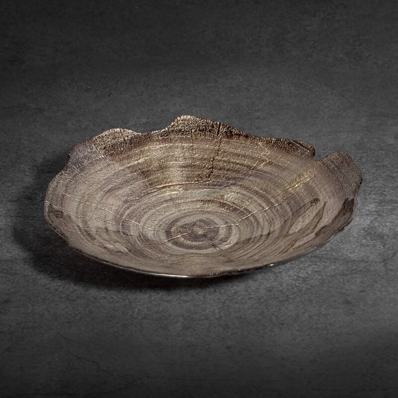 SZKLANA MISA DEKORACYJNA PARI (02) 30 X 28 X 6 CM BRĄZOWY