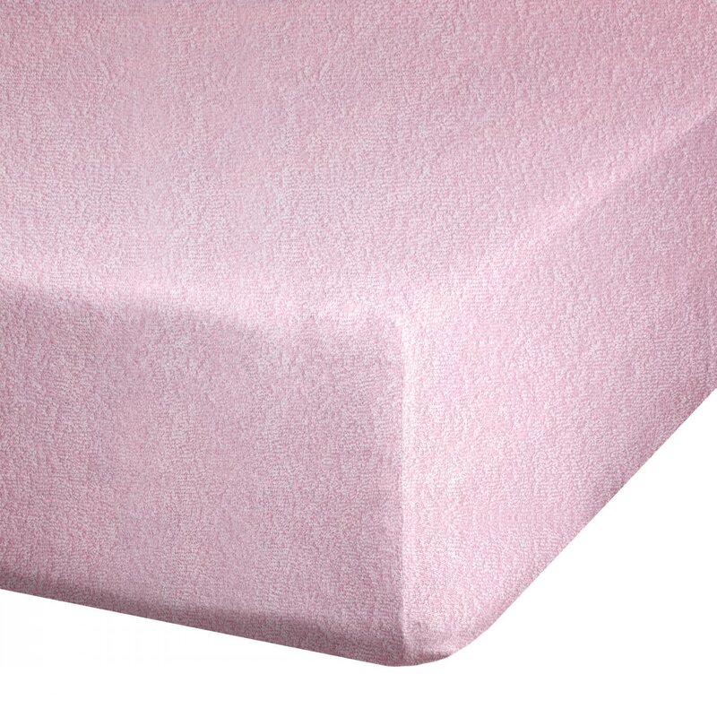 Prześcieradło frotte pudrowy róż 220x200 cm – miękkie i przytulne