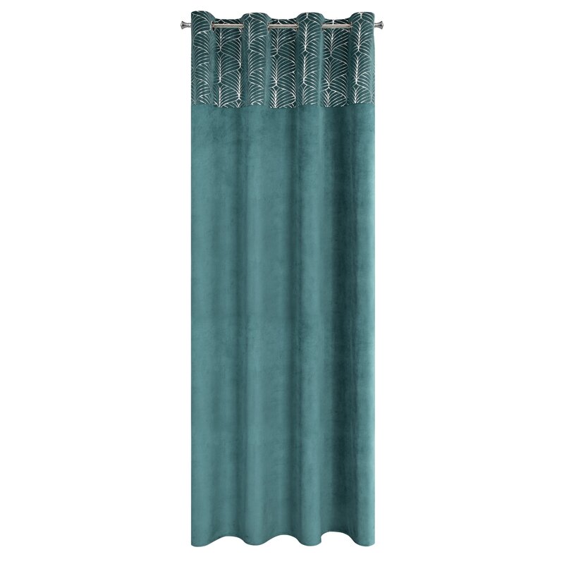 Zasłona gotowa Lindi turkusowa 140 x 250 cm – zaciemniająca welwet
