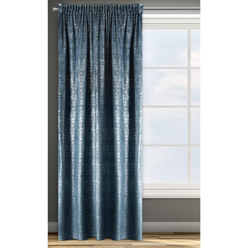 Zasłona gotowa D91 Cypr granatowa 140 X 270 CM – welwetowa do salonu