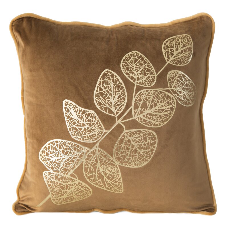 Poszewka velvet złota 45 x 45 cm – doda blasku wnętrzu