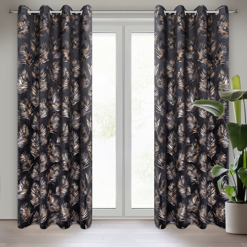 Zasłona gotowa Gloria czarna 140 x 250 cm – zaciemnia pomieszczenie