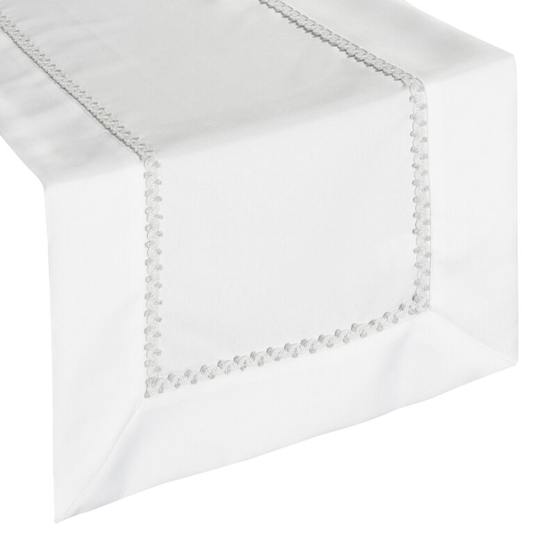 Obrus Elima biały 40 X 180 cm – rozświetla stół