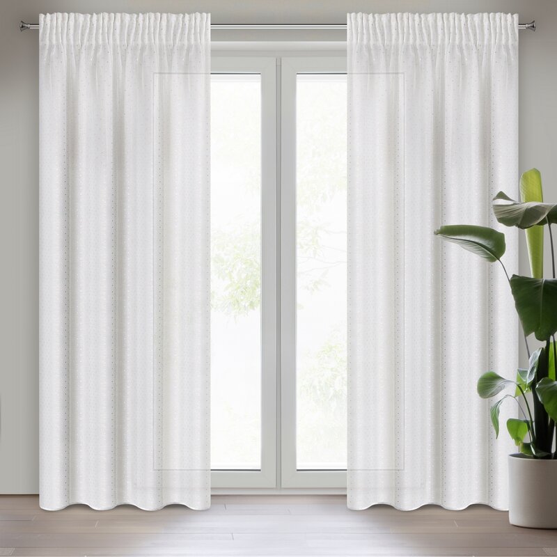 Firana gotowa Sibel biała 140 x 270 cm – subtelnie rozjaśnia