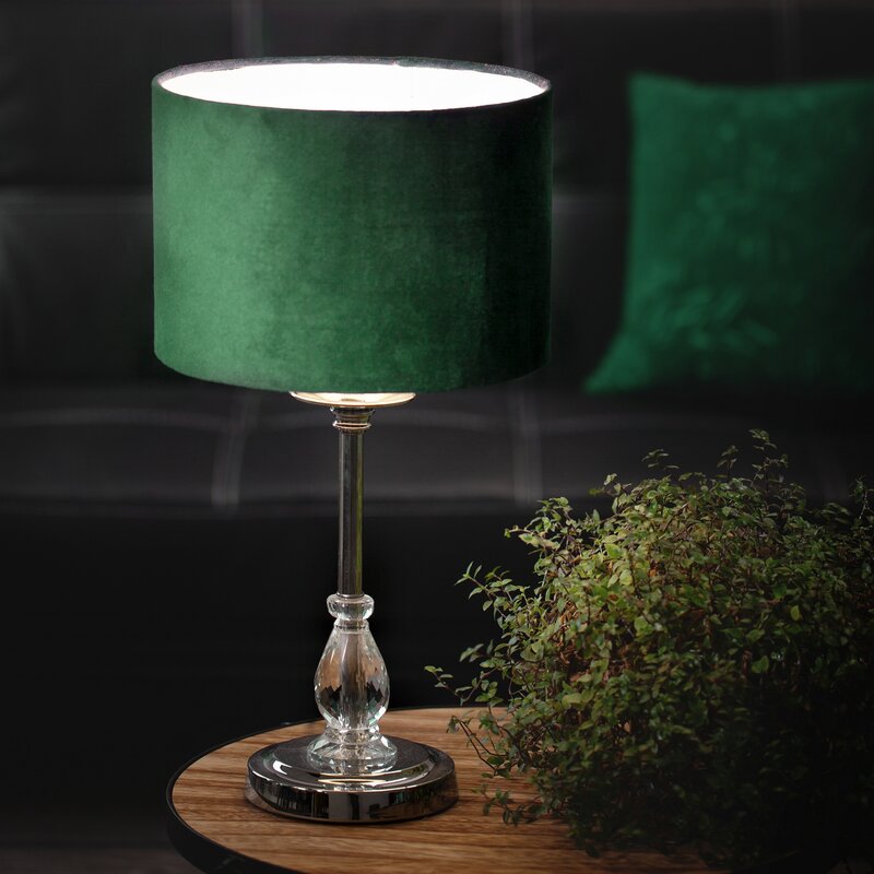 Lampa stołowa Monik ciemnozielona fi 30 x 53 cm – tworzy przytulną atmosferę