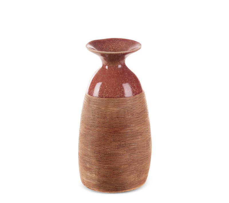 Wazon ceramiczny Elda czerwony O 17 x 31 cm – na susze i kwiaty