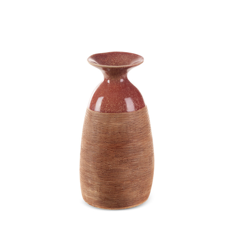 Wazon ceramiczny Elda czerwony O 17 x 31 cm – na susze i kwiaty