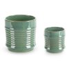 Doniczka ceramiczna zielona fi 11 x 11 cm – idealna na parapet