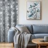 Zasłona gotowa Celia stalowa 140 X 250 cm – z błyszczącym nadrukiem