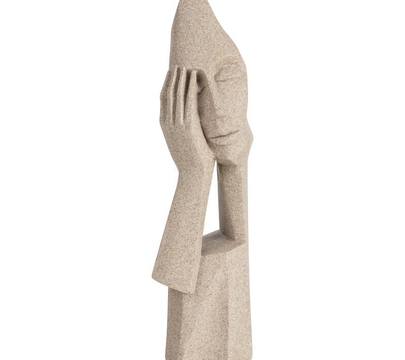 Figurka ceramiczna Logan beżowa 10 X 9 X 33 CM – do salonu i sypialni
